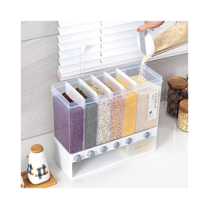 Dispensador de Granos con 6 Divisores y Dosificador – Montaje en Pared