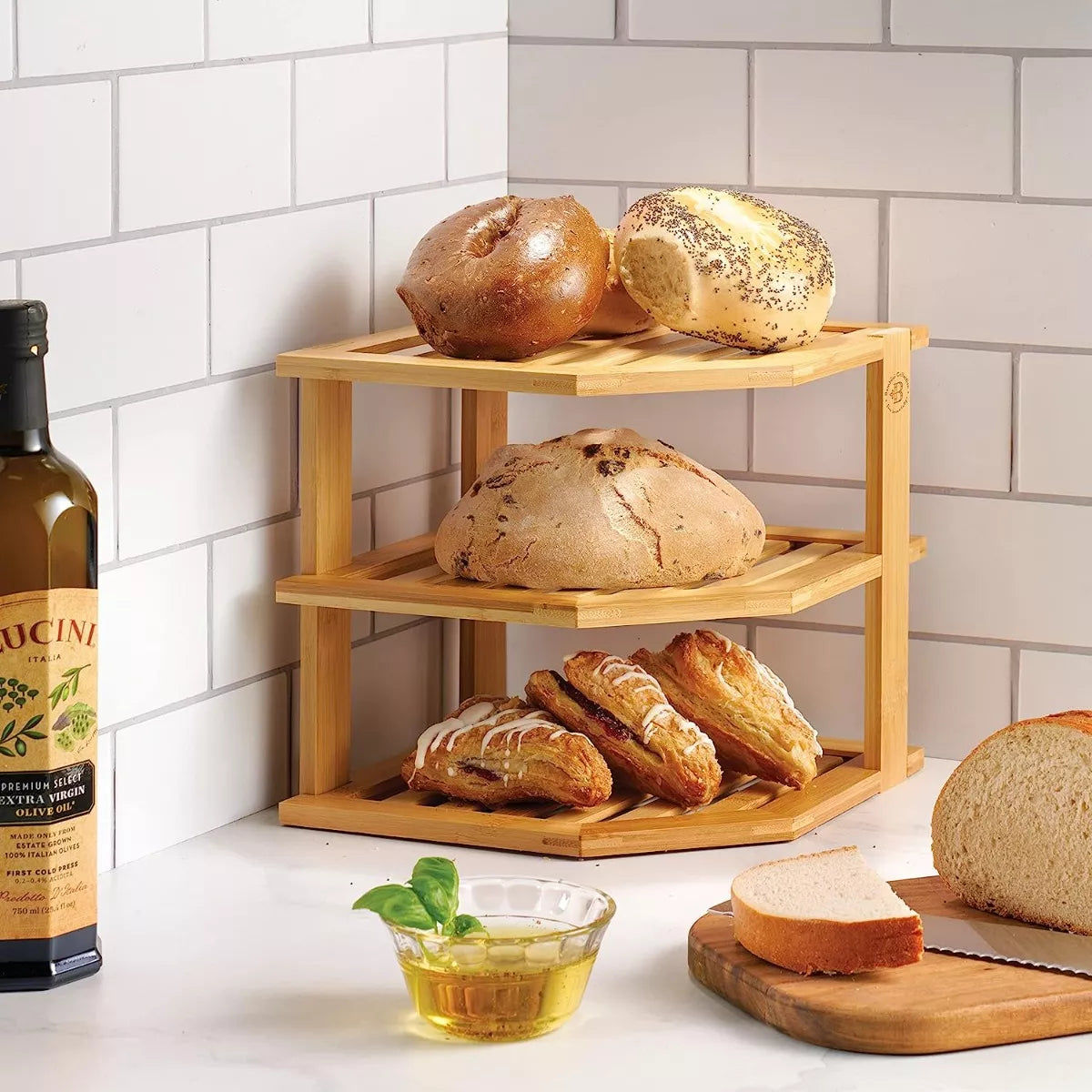Estante Esquinero Cocina Bambú Organiza